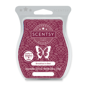 Breakfast In Bed Scentsy Bar Wake up to a warm pumpkin pastry filled with black raspberry and topped by a sweet cinnamon drizzle.