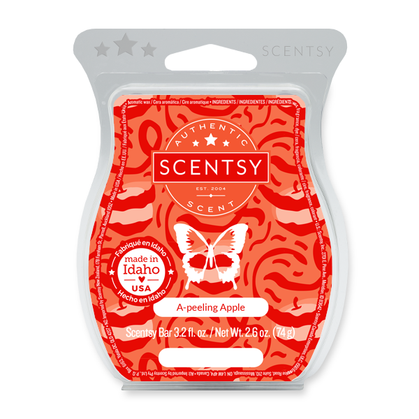 A-Peeling Apple Scentsy Bar The sugary sweetness of juicy apple and lively pear are even more tempting with a touch of flowering sweet pea.