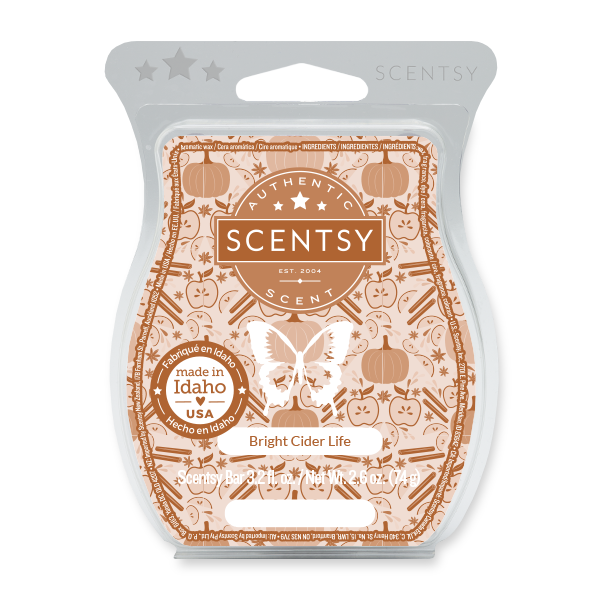 Bright Cider Life Scentsy Bar Spiced harvest cider comes to life with luscious pumpkin and a slice of red apple.