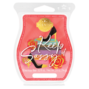 Keep It Sassy Scentsy Bar Playful sparkling lemon brings out the sweet side of cherry blossom and sugar cane.