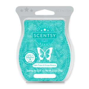 Palm Trees & Ocean Breeze Scentsy Bar Bright palm leaf and fresh coconut water sway to the rhythm of an ocean breeze.