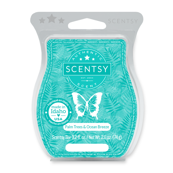 Palm Trees & Ocean Breeze Scentsy Bar Bright palm leaf and fresh coconut water sway to the rhythm of an ocean breeze.