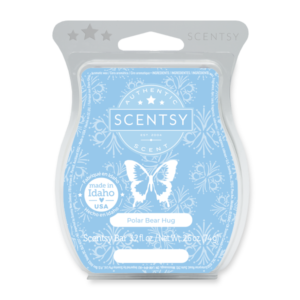 Polar Bear Hug Scentsy Bar Blackberry jam, caramelized brown sugar, vanilla and amber in a softly romantic scent.