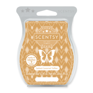 Salted Caramel Toffee Scentsy Bar The sweet scent of salted caramel takes melted toffee and butterscotch to new levels of indulgence.