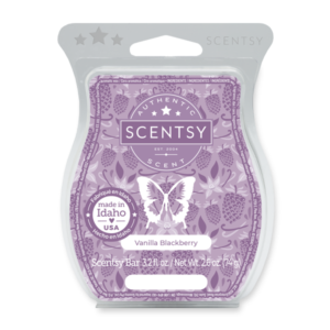 Vanilla Blackberry Scentsy Bar Bold, fruity blackberry draws you in with an amber and vanilla finish.