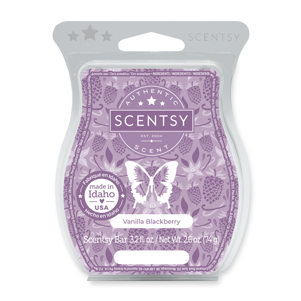Vanilla Blackberry Scentsy Bar Bold, fruity blackberry draws you in with an amber and vanilla finish.