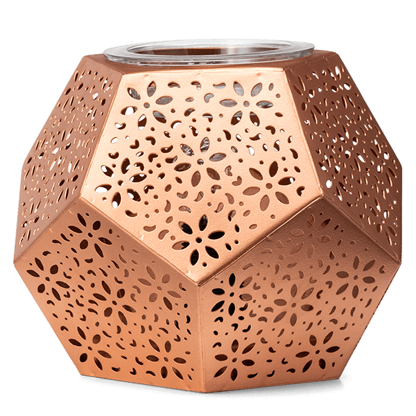 Copper Cast Scentsy Warmer with lights off