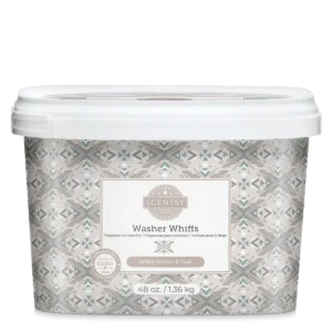 White Amber & Teak Scentsy Washer Whiffs Tub